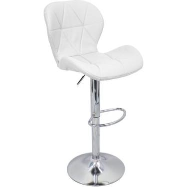 Imagem de Banqueta Slim Estofada Giratória c/ Regulagem - Lianto Decor, Branco