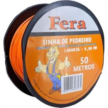 Imagem de Linha Para Pedreiro 1 Fio Lisa Fera 50M Laranja - Kit C/12 Pecas - POL