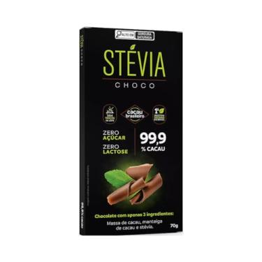 Imagem de Chocolate 99,9% Cacau Zero Açúcar Zero Lactose 70g - Stévia Choco