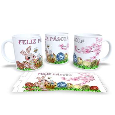 Imagem de Canecas de Porcelana Personalizada Páscoa Encanto e Doçura em Cada Gole