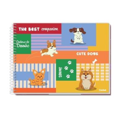 Imagem de Caderno de Desenho e Cartografia Escolar Grande Pet Fun Coleção 2025 80 Folhas Credeal (Verde)