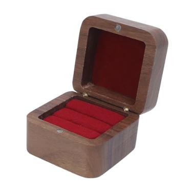 Imagem de Caixa de Anel, Mini Portador de Madeira Elegante Retro para Noivado Cerimônia de Casamento de 5,5 Cm de Vinícola de Vinho, Anéis de Loja Com Estilo e Charme para Entes Queridos