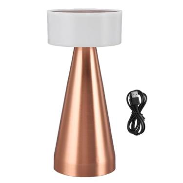 Imagem de Abajur LED portátil Grcfumo, abajur LED de 3 temperaturas de cor, abajur de mesa de cabeceira com controle de toque superior para mesas de cabeceira, estantes, escrivaninhas (Rose Gold)