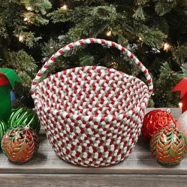 Imagem de Cesta de presente trançada para festas de fim de ano – Mistura de Natal 20,3 x 30,5 x 17,8 cm