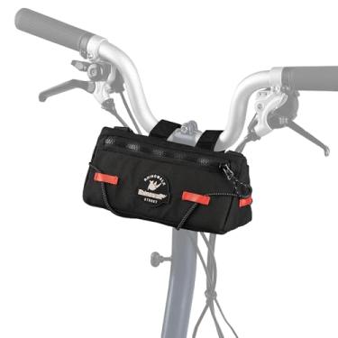 Imagem de Rhinowalk Bolsa para guidão de bicicleta, bolsa frontal urbana para ciclismo, cesta de bicicleta, bolsa de armazenamento para bicicleta dobrável MTB, bolsa de ombro, acessórios de ciclismo (preto)