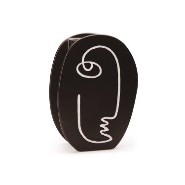 Imagem de Vaso Decorativo Perfil Preto em Cerâmica 28x20cm Mart