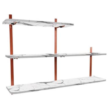 Imagem de Prateleira com 3 Níveis Decoração Sala Escritório Cardiff - Loja da Is