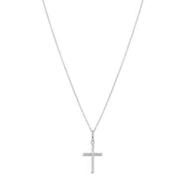 Imagem de Cordão Corrente Masculina Veneziana 60cm Pingente Cruz Crucifixo Prata 925