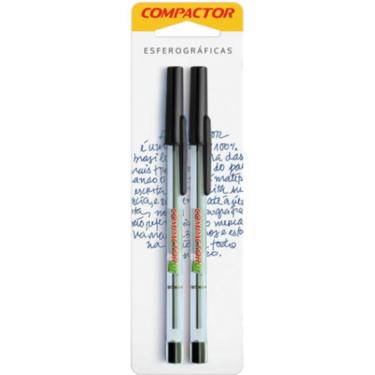 Imagem de Caneta Esferográfica Ponta 1,2mm Preta 2 Unidades Compactor Escrita Suave