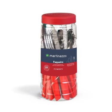 Imagem de Faqueiro 20 Peças Piemonte Martinazzo Vermelho