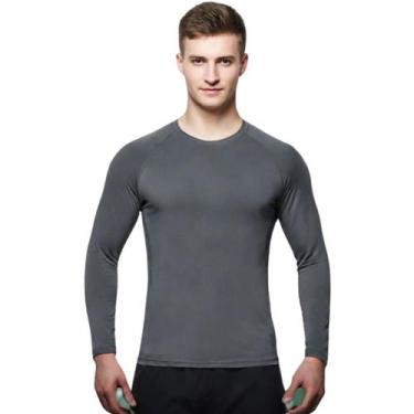 Imagem de Camisa Uv 50 Manga Longa Slim Térmica Segunda Pele - Genérico, Grafite