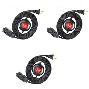 Imagem de Electes 8 Feet 3 Outlet Extension Cord with Hand/Foot Switch and Light Indicator with Safety Twist-Lock, 16/2, Black - UL Listed {3 Pack}