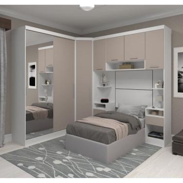 Imagem de Guarda Roupa Dormitório Modulado Alpes Solteiro Espelho Porta Correr - Luciane M01E