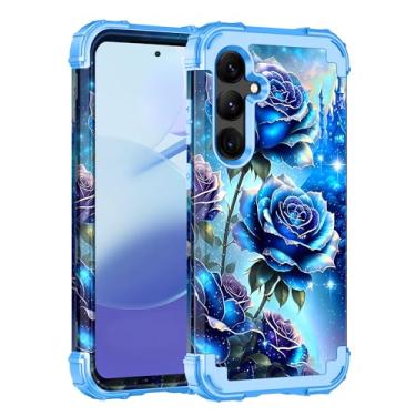 Imagem de Miqala Capa para Galaxy S24 5G, que brilha no escuro, três camadas, resistente, à prova de choque, proteção total de plástico rígido + capa protetora de silicone macio para Samsung Galaxy S24 de 6,2