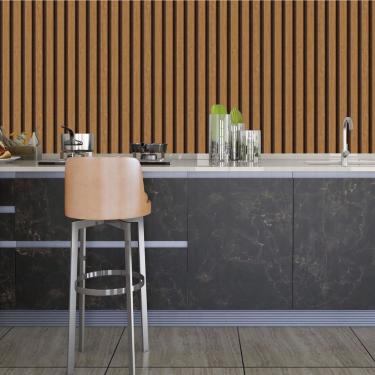 Imagem de Papel De Parede Adesivo Ripado Madeira Lavável Sala Quarto Cozinha