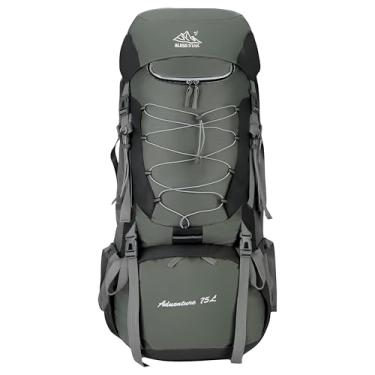 Imagem de Mochila de Caminhada Trilha Camping Acampamento Viagem Resistente à Água Grande 75L (Verde)