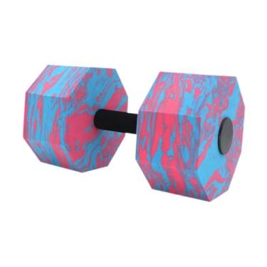 Imagem de oshhni Peso da água para exercícios de piscina Eva exercícios de espuma EVA para água, peso aeróbica, aeróbica aquática, halteres de água para iniciantes, Azul Vermelho