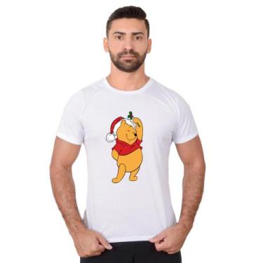 Imagem de Camiseta Natalina Ursinho Pooh Noel Manga Curta Adulto e Infantil - Un