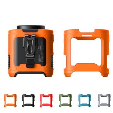 Imagem de owlrun Capas protetoras de silicone para ventilador com clipe de cintura, reutilizáveis, seguras, confortáveis, antiderrapantes, impermeáveis (laranja)