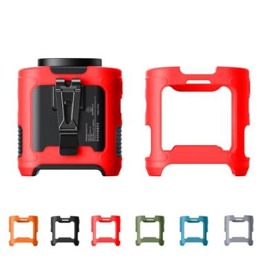 Imagem de owlrun Capas protetoras de silicone para ventilador com clipe de cintura, reutilizáveis, seguras, confortáveis, antiderrapantes, impermeáveis (vermelho)