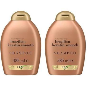 Imagem de Shampoo OGX Brazilian Keratin Therapy Shiny Hair 384 ml (pacote com 2)