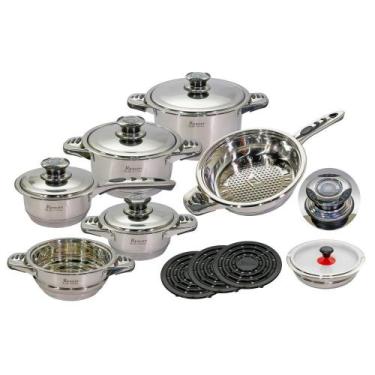 Imagem de Conjunto de Panelas Aço Inox Cirúrgico Desing Alemão - nakasaki