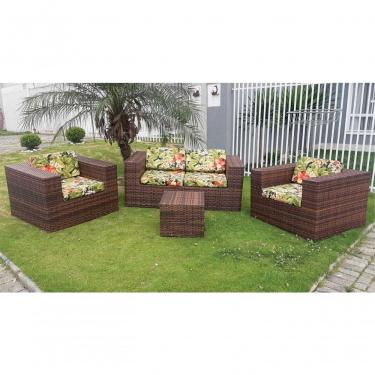 Imagem de Conjunto de Sofá Fibra e 2 Poltronas e 1 Mesa Centro