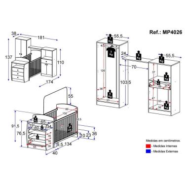 Imagem de Quarto Infantil Com Berço-cômoda Laura Branco/azul