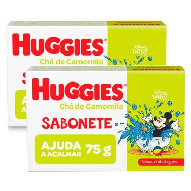 Imagem de Kit 2 Sabonete em Barra Infantil Huggies Chá de Camomila 75g