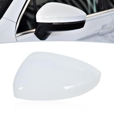 Imagem de JESYMBX Para VW Tiguan 2017 2018 2019 2020 Automóvel tampa do espelho retrovisor moldura do espelho retrovisor lente de vidro luz de volta 1 par branco esquerdo e direito