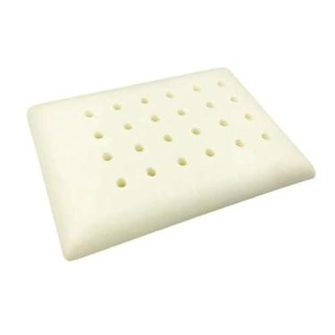 Imagem de Travesseiro Infantil Viscoelástico, 30 x 20 x 2,5 cm, Branco, com Orifícios de Ventilação, para Bebês de 0 a 1 Ano