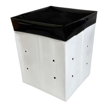 Imagem de A.A Sacos de cultivo de 7 galões preto e branco sacos de berçário de poliéster para plantas, cultivo de árvores, estufa (pacote com 25)