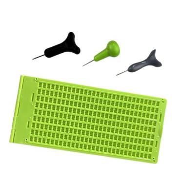 Imagem de oshhni Lousa de escrita em Braille, ferramenta educacional com 3 canetas para deficientes visuais, kit prático de ardósia e caneta em Braille para escritório