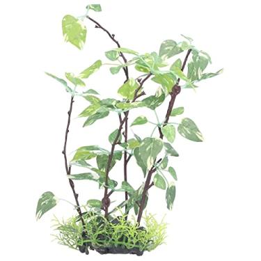 Imagem de ZJchao Plantas de Aquário, Plantas Verdes Artificiais Decorações de Peixe Ornamento Folhas Verdes Folhas de Peixe Dourado Aquários de Beta para Répteis de Decoração de Caixa de Répteis