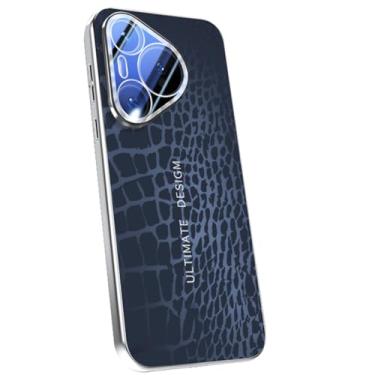 Imagem de LTLMYDAM Capa fina para Huawei Pura 70 Ultra/70 Pro/70 Pro+/70, capa traseira de couro galvanizado de luxo com proteção total para câmera, preta, 70 Pro