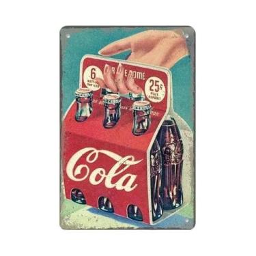 Imagem de Placa De Parede De Lata De Metal Para Refrigerantes Vintage Cola Para 