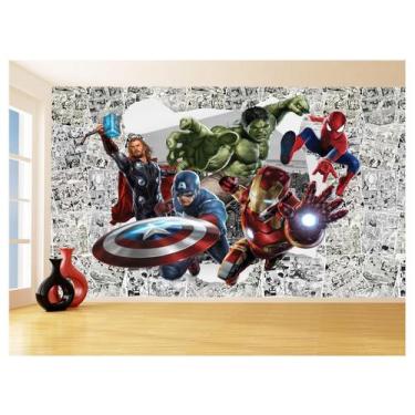 Imagem de Papel De Parede 3D Heróis Página Quadrinhos Hq 3,5M Nhma246 - Você Dec