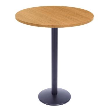 Imagem de Mesa Bistrô Zeta Ferro Preto 111,50 Cm Alt Base Disco Tampo Mdp Redondo 80 Cm Larg X 2,50 Cm Samba