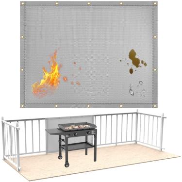 Imagem de Escudo térmico à prova de fogo para parede atrás da grade protege a cerca do deck do calor da grelha, tapete de grade de proteção térmica, protetor de parede de fogão, acessórios de tapete de grade