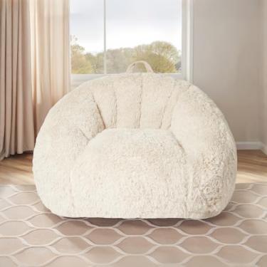 Imagem de CangLong Cadeira de feijão ergonômica com apoios de braço – sofá para jogos de espuma viscoelástica de 119 cm, suporte resistente de 181 kg, cadeira de pelúcia para sala de estar/quarto/dormitório