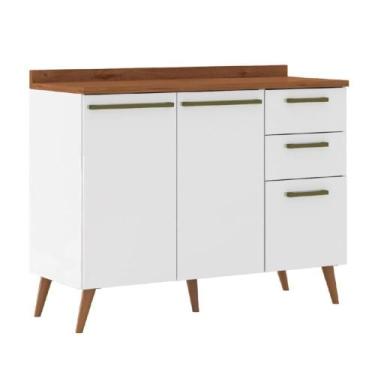 Imagem de Balcão de Cozinha com Tampo Favorita Branco / Branco Nature - ZANZINI 