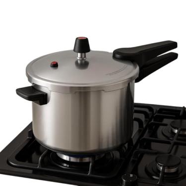 Imagem de Panela de Pressão 7 Litros Aço Polido Fechamento Externo Com 2 Apitos Cabo Resistente