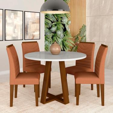 Imagem de Mesa C/vidro Redonda 4 Cadeiras Manchester Cin/off/terr - M. Arapongas