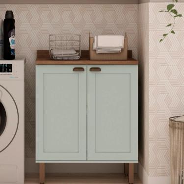 Imagem de Balcão De Cozinha Genialflex Iluminata 2 Pt S/ Tampo Hortelã