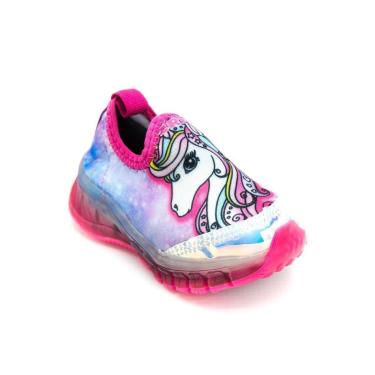 Imagem de Tênis Infantil Menina Crik Luz Unicórnio - Rosa-Feminino