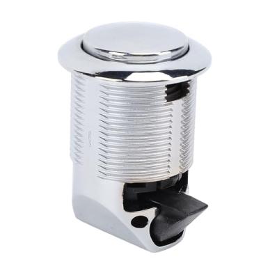 Imagem de Trava de armário para trailer, trava de botão de pressão tipo embutido trava de armário sem chave de segurança aprimorada, para iates, motorhome e caravanas, veículos de acampamento (cromado)