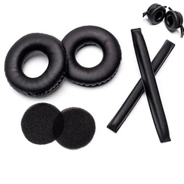 Imagem de Voarmaks Kits De Almofadas Auriculares Coloridas Arco-Íris Compatíveis Com Sennheiser Hd25 Hd250Bt Hd25-Ll Hd25S Il Hmd25 Capas Espuma Para Fones Ouvido (Conjuntos Pretos)