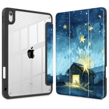 Imagem de Lepeoac Capa para iPad de 11 polegadas A16 2025 geração 11ª / iPad 11 polegadas 2022 10ª geração, porta-lápis embutido com capa à prova de choque, capa traseira transparente transparente, despertar