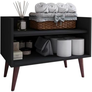 Imagem de Gabinete para Banheiro Grécia Armário Multiuso Organizador Nicho (preto)