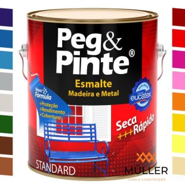Imagem de Tinta Esmalte Sintético Brilhante Metal Madeira 3,6L Eucatex - Peg Pin